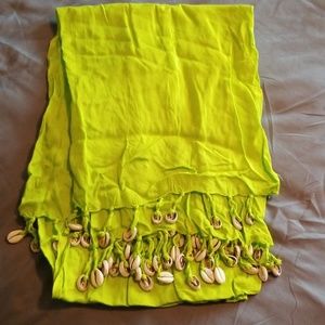 Lime green with sea shells sarong